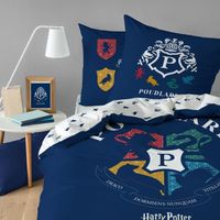 Housse de couette et taie d'oreiller enfant 100% coton Harry Potter Blason 140x200