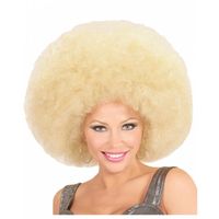 Perruque Géante Afro Blonde - Horror-Shop.com - Pour Adulte - Costume Disco - Carnaval et Halloween