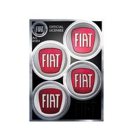Autocollants Fiat Officiel, 4 Logo Couleur, Diamètre 48 mm, Tableau 94 x 131 mm