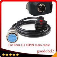 Câble de EAU de diagnostic de voiture pour Benz, MB Star C3, OBD2, OBD II, 16 broches, câble de connexion, ou