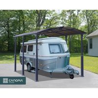 Carport pour camping-car - Canopia by Palram - Alpine - Gris anthracite - 18m² - Réglable en hauteur