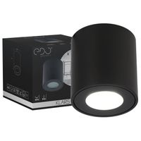Plafonnier LED - EDO - Spot KLARS Noir étanche IP44 Rond - Salle de bain - Contemporain