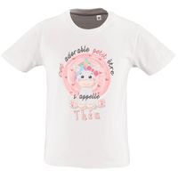 Théa - T-shirt Enfant Blanc 4 à 10 Ans - Collection cet Adorable Petit être s'appelle prénom Design Cute Mignon pour Jeune Fille, Pe