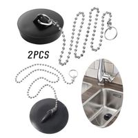 Bouchon De Baignoire - Non Spécifié - 45mm - Caoutchouc Noir - 2 Pièces