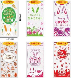 100 Pièces Sachet Plastique Transparent Pâques Avec Cravates Torsadées