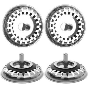 Diamètre: 78mm Bouchon Evier INOX JeoPoom Filtre Évier Cuisine Compatible avec La Plupart des Éviers Filtre à Évier en Acier Inoxydable Bouchon d Evier