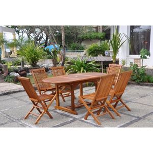 Ensemble table et chaise de jardin Salon de jardin - 6 personnes - LUBOK - Concept Us