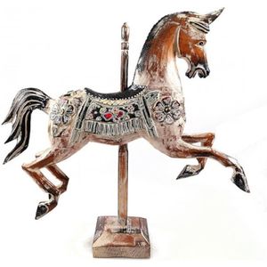 Statue cheval bois - Cdiscount