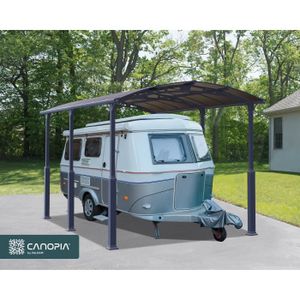 CARPORT Carport pour camping-car - Canopia by Palram - Alpine - Gris anthracite - 18m² - Réglable en hauteur