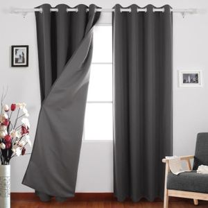 Deconovo Lot De 2 Rideaux Occultants Effet Lin Pour Chambre