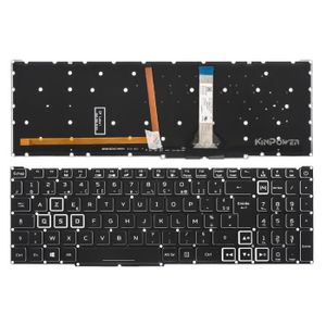 Lettres Clavier Remplacement Autocollants Clavier Français - Fond Noir Lettres Blanches - PVC - Compatible PC/Bureau Clavier Filaire