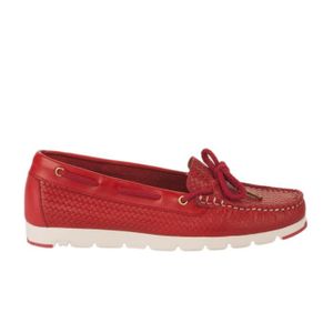 mocassin rouge femme pas cher