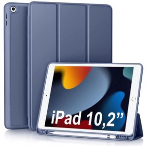 Housse Étui Coque Pour iPad 10,2 pouces en cuir Flip horizontal poudre  scintillant avec titulaire et fente carte et cadre photo et portefeuille  Violet