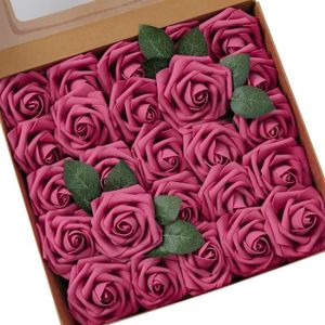 FLEUR ARTIFICIELLE Bouquet de roses artificielles en mousse, fausses 