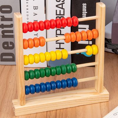 Boulier En Bois Vintage - Abaque Pour Enfants - Apprentissage Des Maths - Jouet éducatif - 24,5x14,5x2,5cm - HugeStore