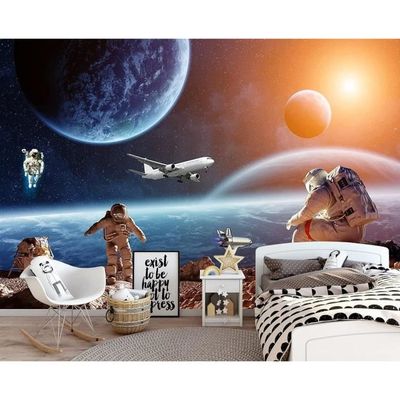 Papier Peint Panoramique 3D Voyage Dans L'espace – Sweet Home – Sols Et Murs