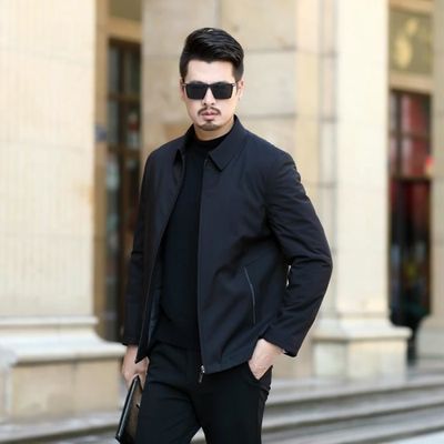 Veste Homme Business Automne Hiver Casual Bleu marine Noir Noir Cdiscount Pret a Porter