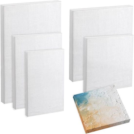 Toile Coton Apprêtée Pour Peinture – 280 G, Format A3 (29.7 X 42 Cm), Idéale Pour Acrylique Et Huile