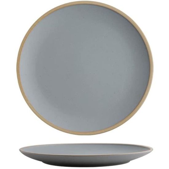 Lot 4 Assiettes Plates Vicrays 26,7cm Céramique Bleu - Micro-ondes, Four, Lave-vaisselle