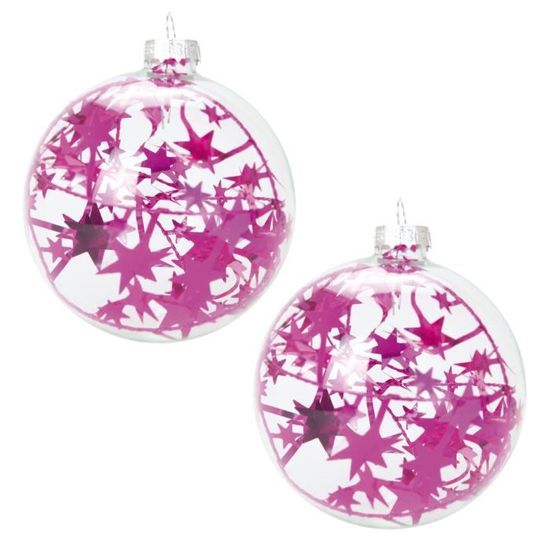 Lot de 2 Boules de Noël avec guirlande fuchsia en verre - Cdiscount Maison Lot de 2 Boules de Noël avec guirlande fuchsia en verre - Cdiscount Maison