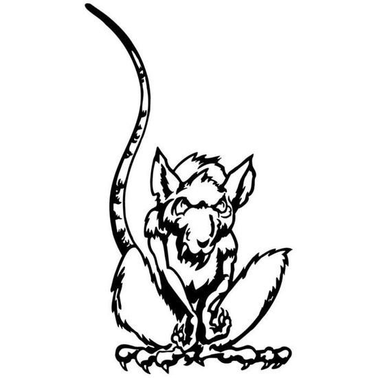 Sticker Rat Noir 11 X 20 Cm Achat Vente Stickers Soldes Sur Cdiscount Des Le 20 Janvier Cdiscount
