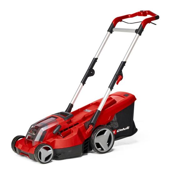 Tondeuse à Gazon Sans Fil Einhell GE-CM 36/37 Li + Cisaille - Kit Avec 2 Batteries 3.0Ah, Largeur Coupe 37cm - 4