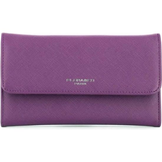 Porte-Monnaie Flora & Co Similicuir Suédé Brillant - Petit Portefeuille Pochette Magnétique Tout-en-Un - Argent