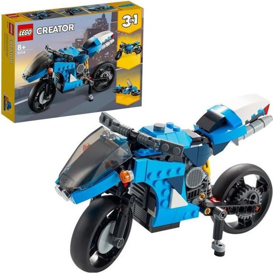 LEGO® Creator 3-en-1 31114 La Super Moto, Jouet de Construction, Futuriste, Enfants 8 Ans