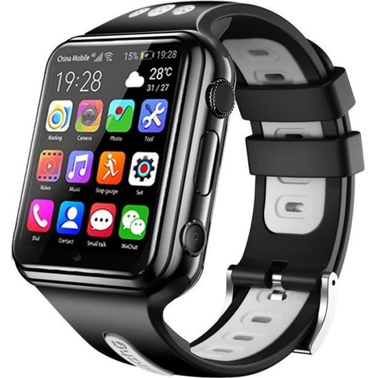 4G Montre Connectée Enfant,Montre GPS Enfants avec Appel SOS Chat Vocal et  Vidéo WiFi Alarme Caméra Mode école, Montre-Bracelet pour 4-12 Garçons