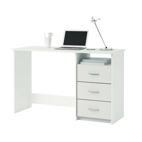 Matelpro Bureau Contemporain Coloris Blanc Sofiane L 123 X H 76