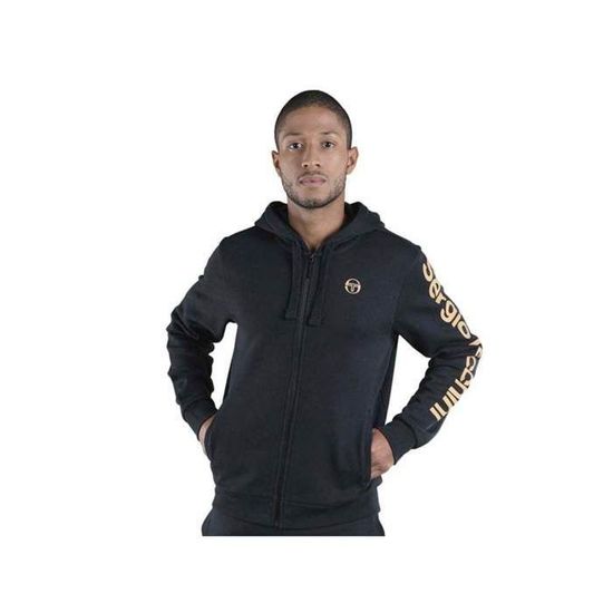 Sweat à Capuche Homme Sergio Tacchini Noir - Taille M - Fermeture Intégrale