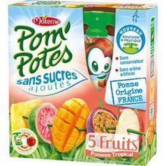 Compote fruit tropical 4x90g POM'POTES Cdiscount Au quotidien