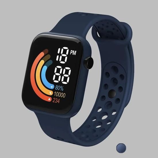 Montre De Sport Numérique LED - Étanche 10m - Bracelet Silicone Confortable - Grand écran - Pour Enfants Et Adultes - 11