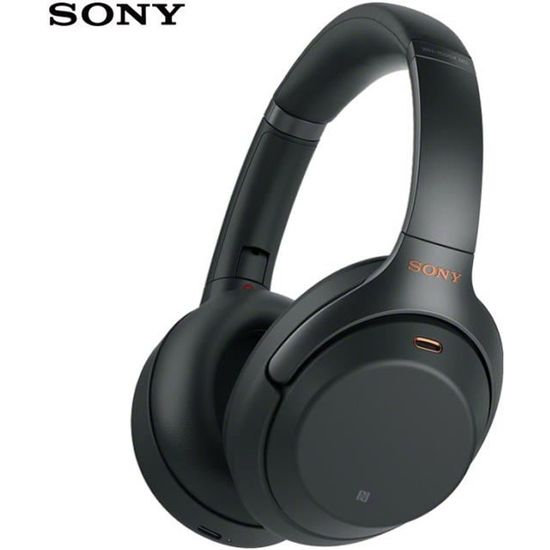 Sony WH-1000XM3 Casque Bluetooth à réduction de bruit sans fil avec micro - Noir