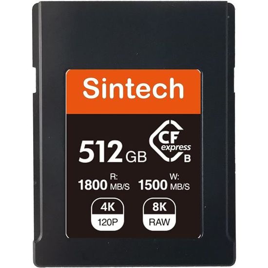 Carte Mémoire CFexpress Type B 512 Go - Vitesse 1700/1400 Mo/s - Pour Nikon Z9, Canon R5, Vidéo 8K RAW