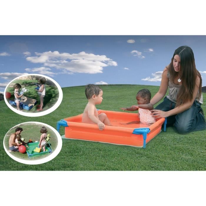Baby Piscine Enfant En Pvc Orange Verte 85x15 Achat