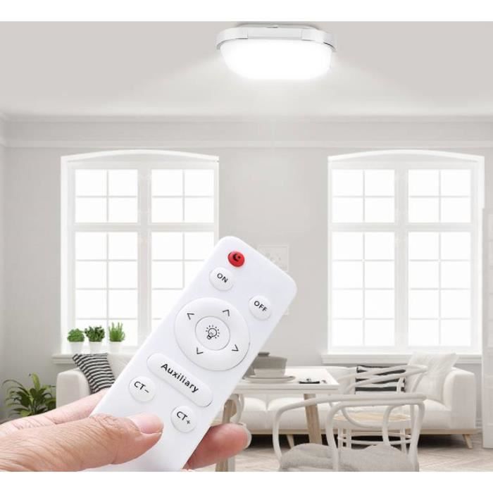 Plafonnier LED 18W, Lampe de Carré Plafonnier Design Moderne avec télécommande -LUS
