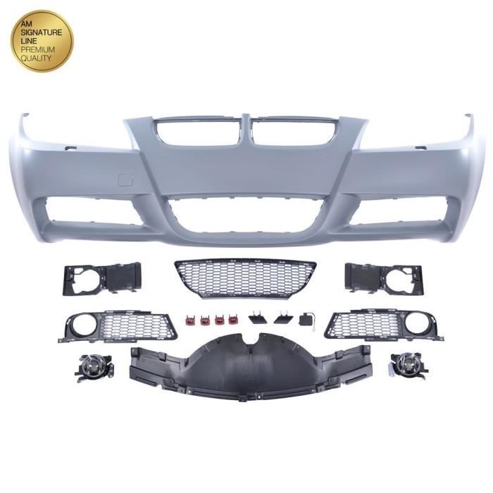 PARECHOC PARE CHOC AVANT PACK M POUR BMW SERIE 3 E90 PHASE 1 DE 2005 A 08/2008 + ANTIBROUILLARDS
