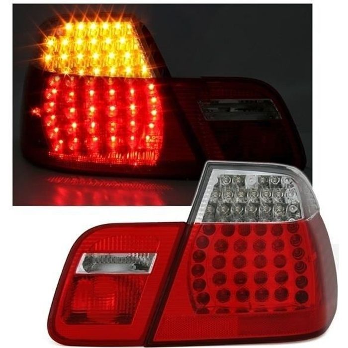 2 FEUX ARRIERE LED LOOK M3 POUR BMW SERIE 3 E46 BERLINE PHASE 1 DE 1998 A 09/2001