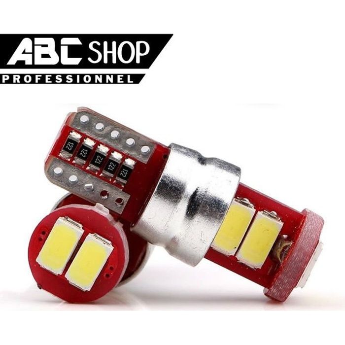 2 VEILLEUSE LED W5W T10 CANBUS ANTI ERREUR ODB BLANC PUR 6000K XENON 6 SMD