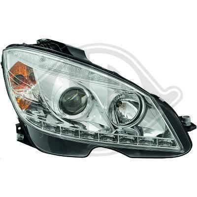 1672480 , Paire de Feux Phares Design chrome pour MERCEDES Classe C W204 de 2007 a 2011