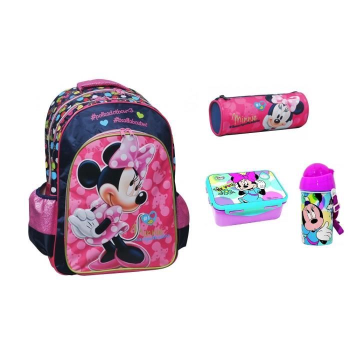 Sac à dos 41 cm Disney Minnie Ensemble gouter + Trousse