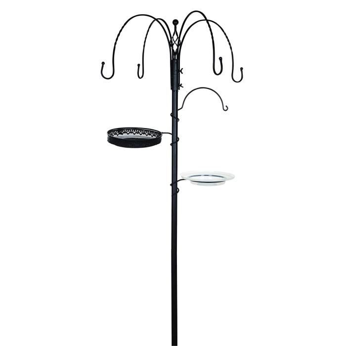Nichoirs à oiseaux sauvages Gardman A04390 Station d'alimentation décorative, Noir, 6,5x32x78 cm 264575