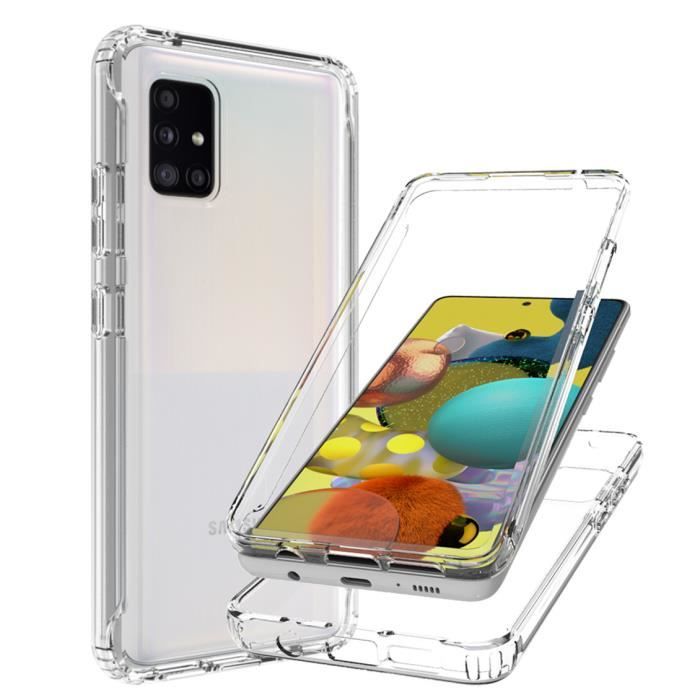 Coque Pour Samsung Galaxy A51 5G Housse 360 Degrés Protection Étui Antichoc Galaxy A51 5G Coque Transparence Cover TM