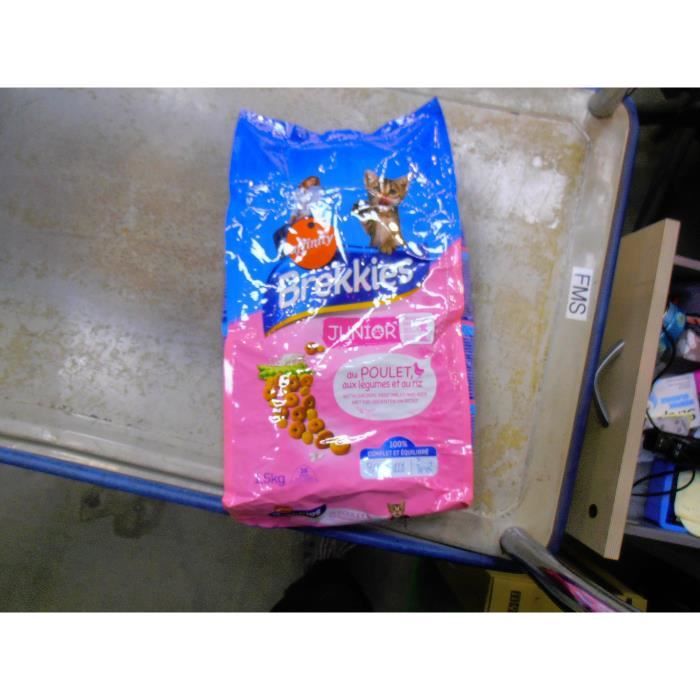 BREKKIES Croquettes au poulet - Chat Junior - 1,5 kg
