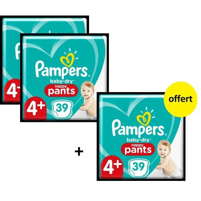 Pampers Baby-Dry Pants Couches-Culottes Taille 4+, 117 Culottes