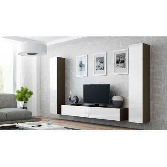 Ensemble Meuble tv design MITO taupe et blanc