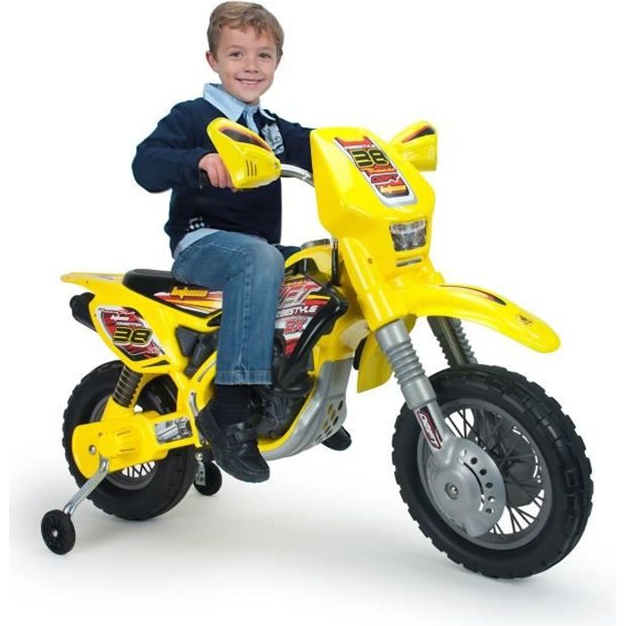 INJUSA Moto électrique enfant Cross Drift Zx 12 volts Avec Stabilisateurs