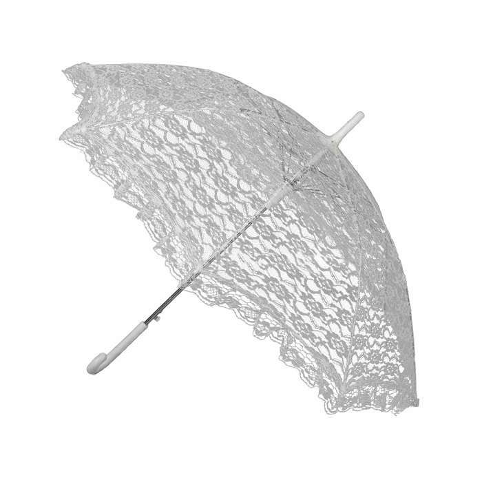 PARAPLUIE OMBRELLE DENTELLE BLANC 80X50 CM EVENEMENT FETE DEGUISEMENT MARIAGE MODE