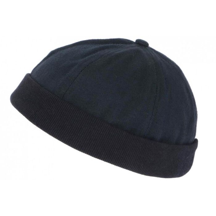 Bonnet Docker Bleu Marine en Coton Homme et Femme Mode Hodok - Taille unique - Bleu